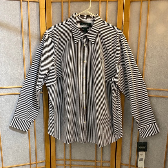 Lauren Ralph Lauren Tops - Women’s Lauren Ralph Lauren Black/White Striped Blouse NWT